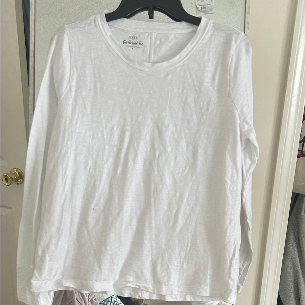 J. Crew white girlfriend tee